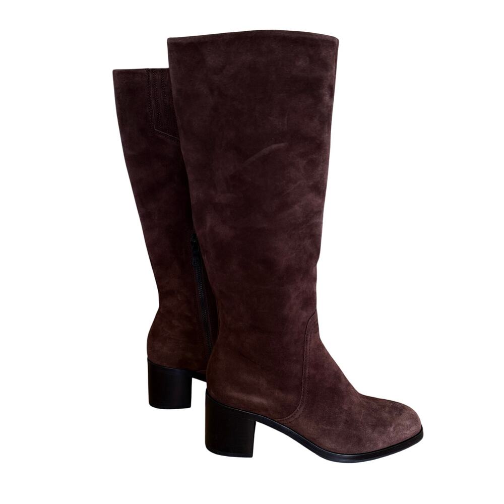 Rag & Bone Espresso Brown Suede Knee High Tall Heeled Boots Womens 37 - Picture 4 of 12